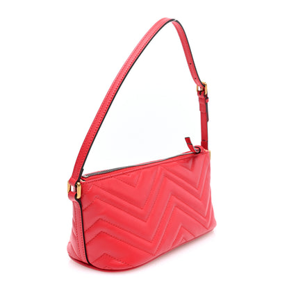 Gucci Calfskin Matelasse Chevron GG Marmont Sling Shoulder Bag Rosso 3 of 10