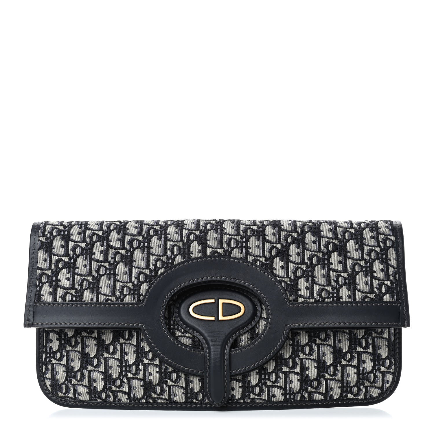 Christian Dior Oblique Fold Over Clutch Blue 1 of 9
