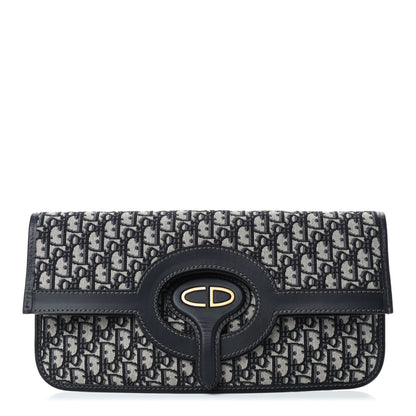 Christian Dior Oblique Fold Over Clutch Blue 1 of 9