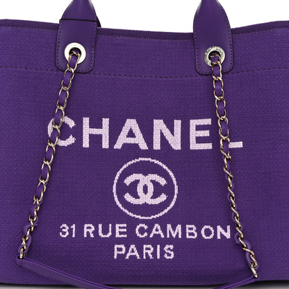 Chanel Mixed Fibers Small Deauville Tote Purple 8 of 10