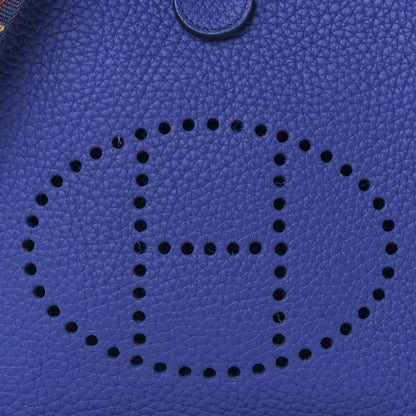 Hermes Taurillon Clemence Maxi Quadrille Evelyne TPM Royal Bleu Bleu Bill Biscuit Rouge H 7 of 10