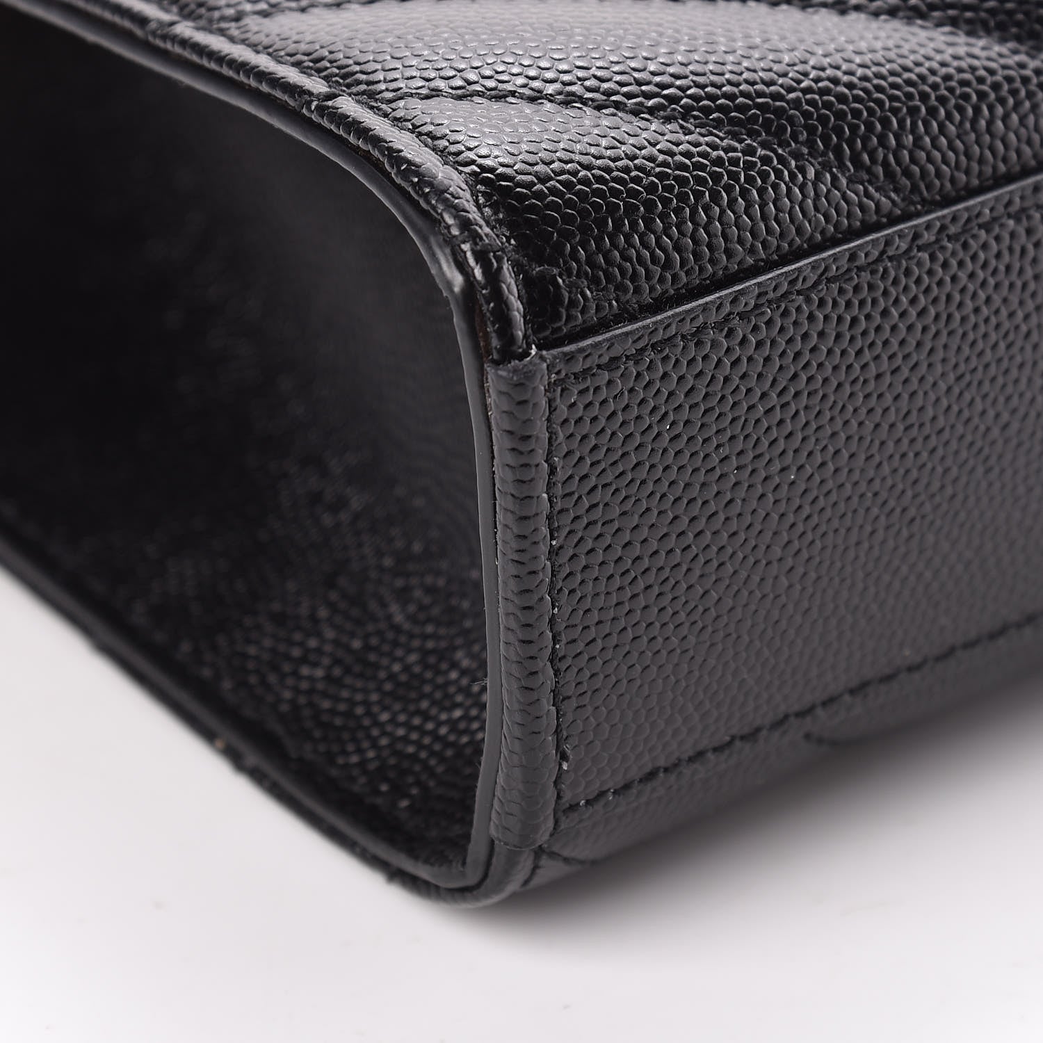 Saint Laurent Grain De Poudre Matelasse Chevron Medium Monogram Satchel Black 9 of 11