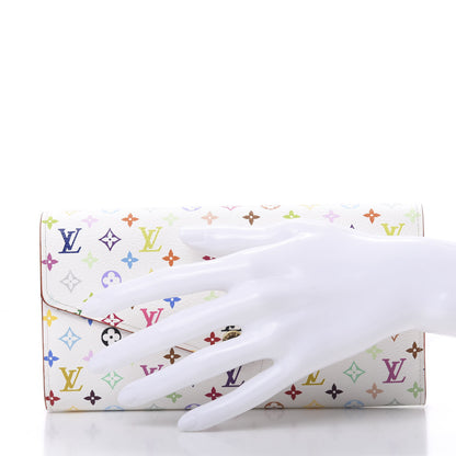 Louis Vuitton Monogram Multicolor Sarah Wallet NM White Litchi 2 of 7