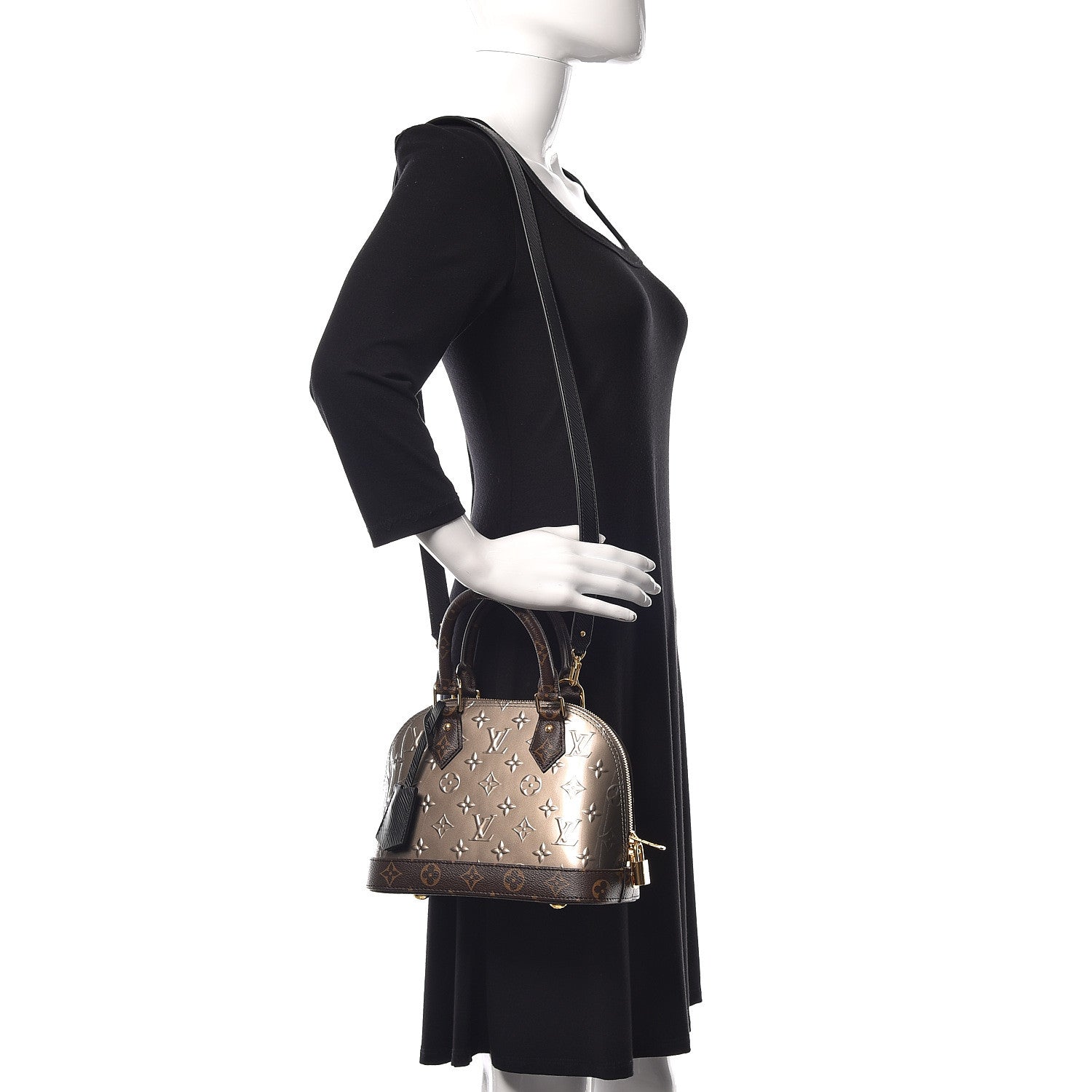 Louis Vuitton Vernis Epi Monogram Alma BB Champagne Metallise 2 of 10