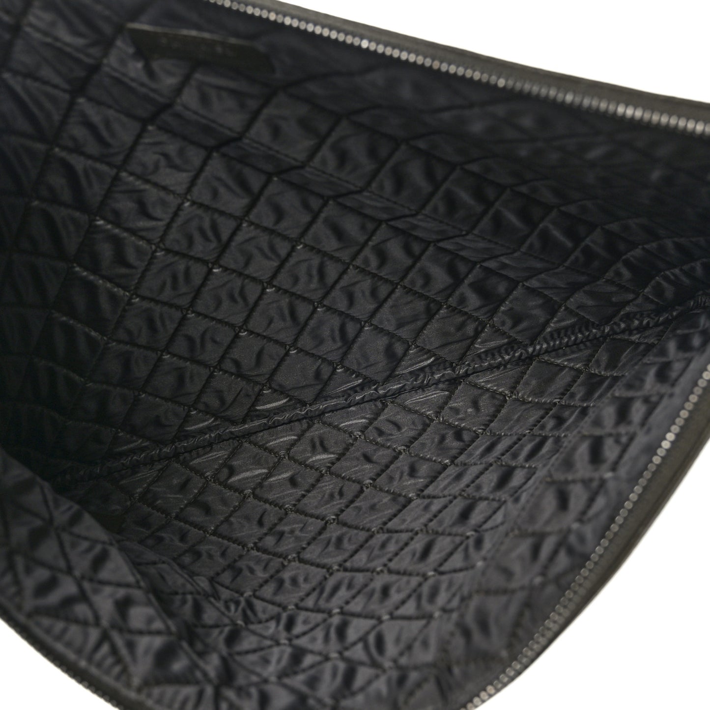Caviar Quilted Large Boy Cosmetic Case Dark Green