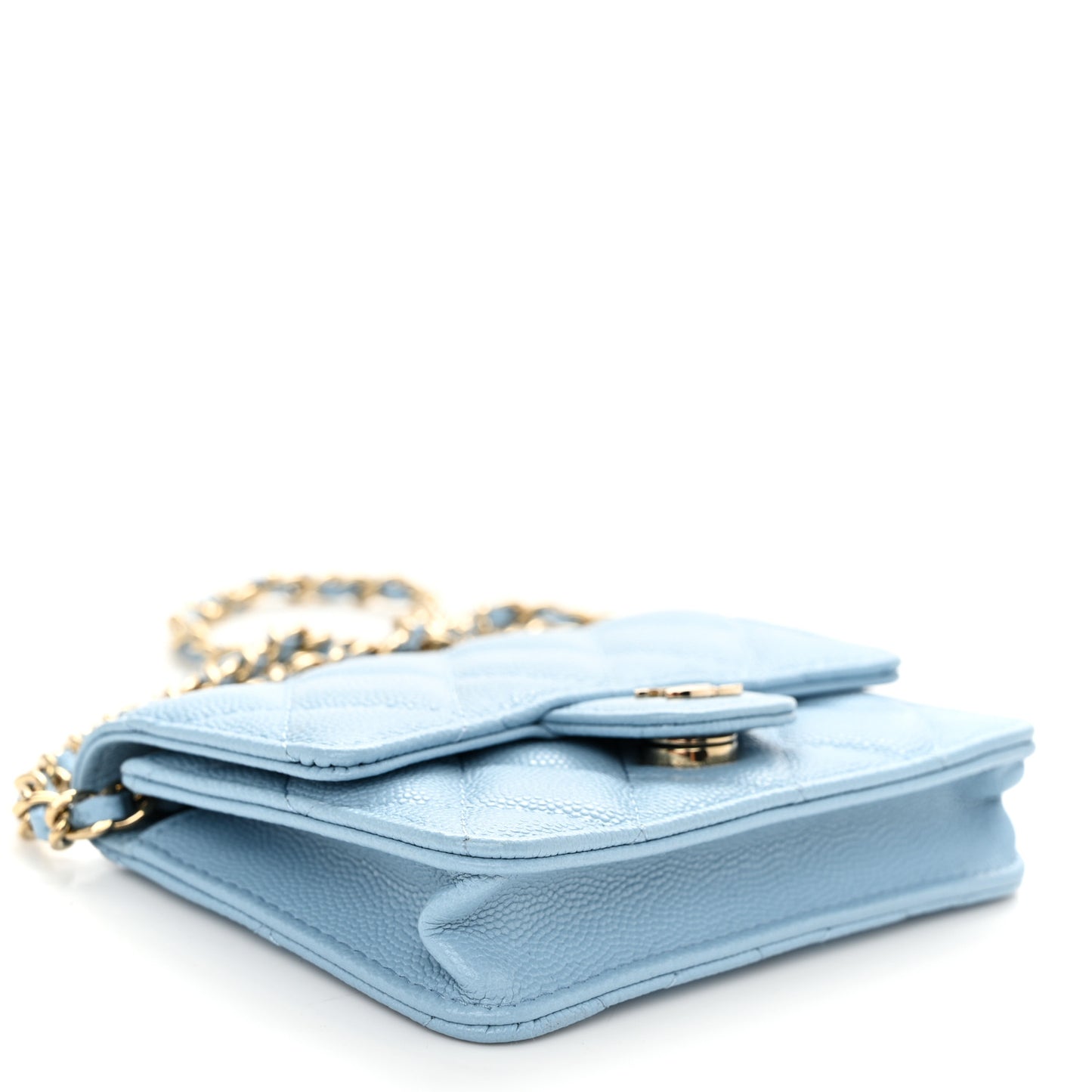 Caviar Quilted Mini Chain Bag Blue