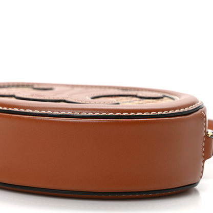Celine Smooth Calfskin Houndstooth Cuir Small Triomphe Oval Purse Crossbody Tan 9 of 9