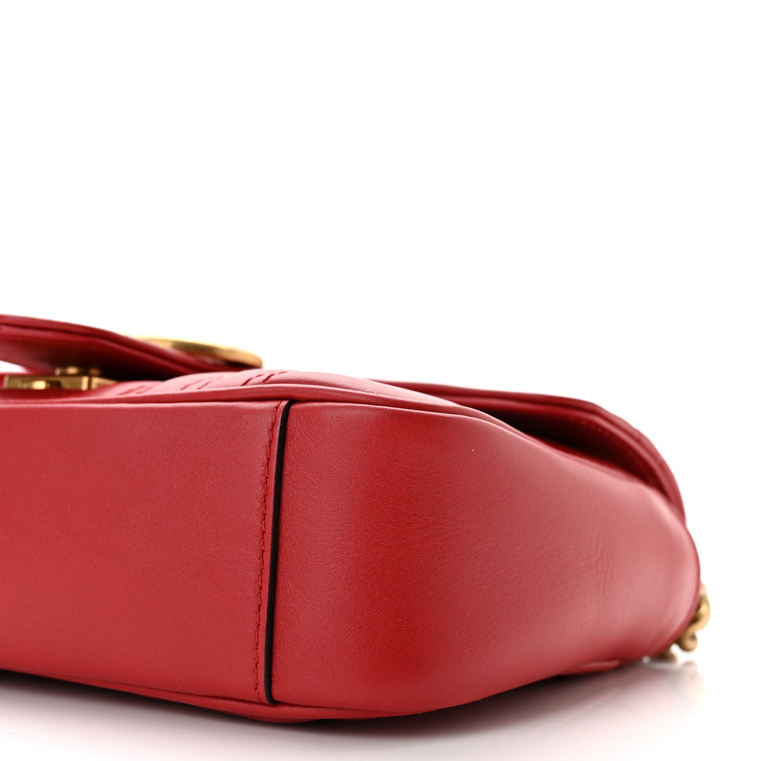 Gucci Calfskin Matelasse Mini GG Marmont Shoulder Bag Hibiscus Red 10 of 10