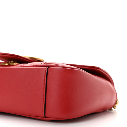 Gucci Calfskin Matelasse Mini GG Marmont Shoulder Bag Hibiscus Red 10 of 10