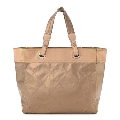 Chanel Metallic Coated Canvas Large Paris Biarritz Tote Gold 1 of 17