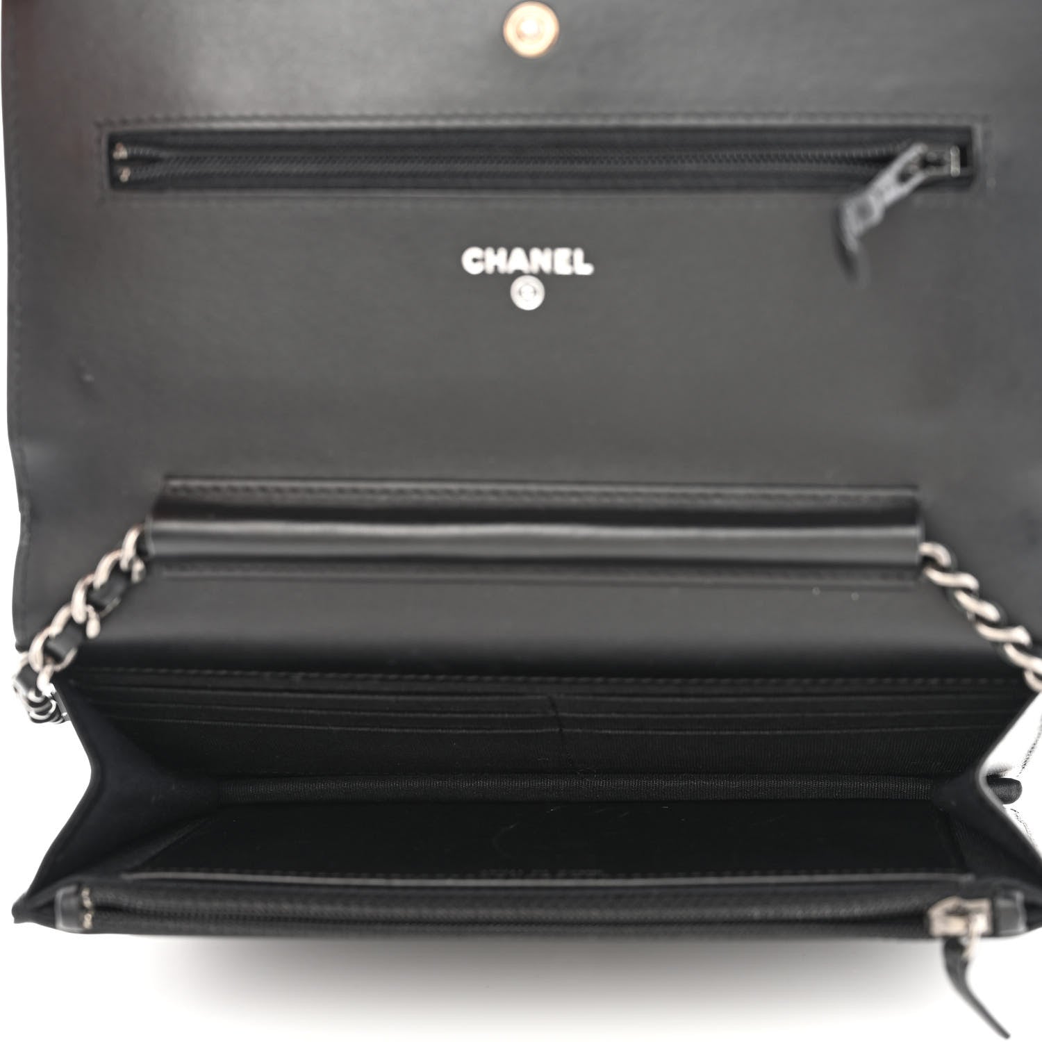 Chanel Aged Calfskin Quilted Lucky Charms 2.55 Reissue Wallet On Chain WOC Black 5 of 13