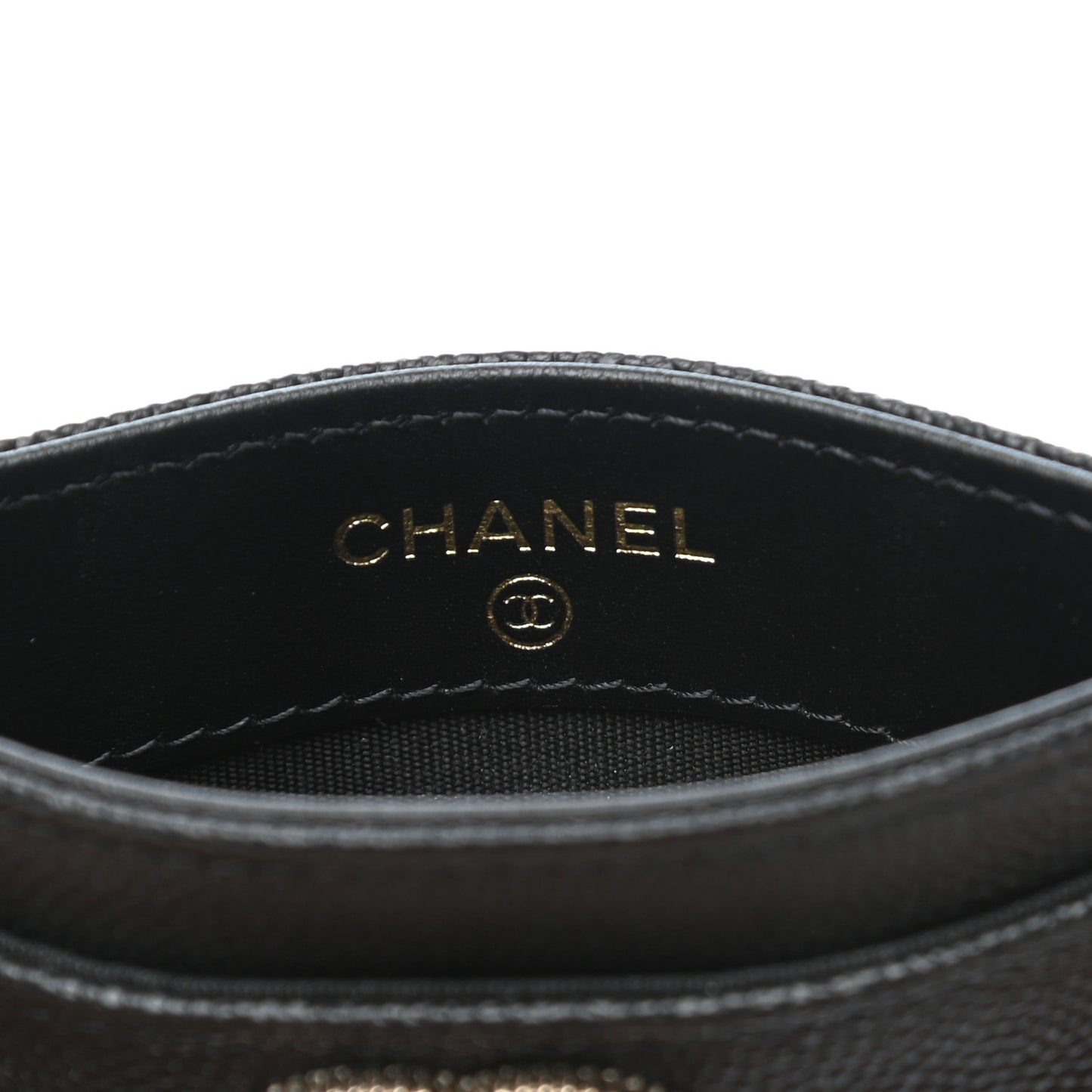 Caviar Quilted Vintage Mademoiselle Card Holder Black