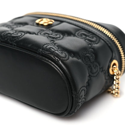 Gucci Calfskin GG Matelasse Mini Top Handle Bag Black 10 of 11