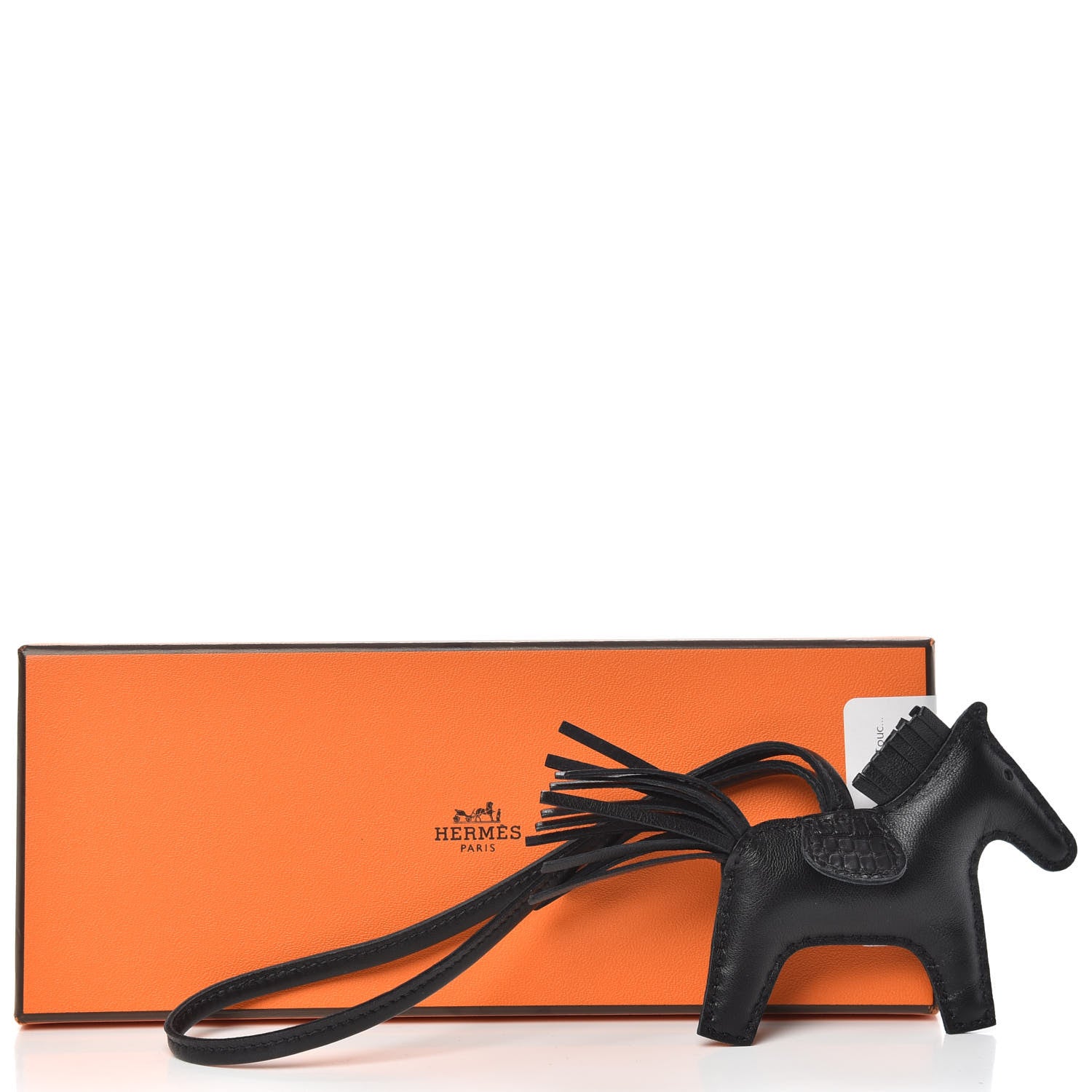 Hermes Milo Lambskin Matte Alligator Touch Grigri Rodeo Horse Bag Charm PM So Black 4 of 4