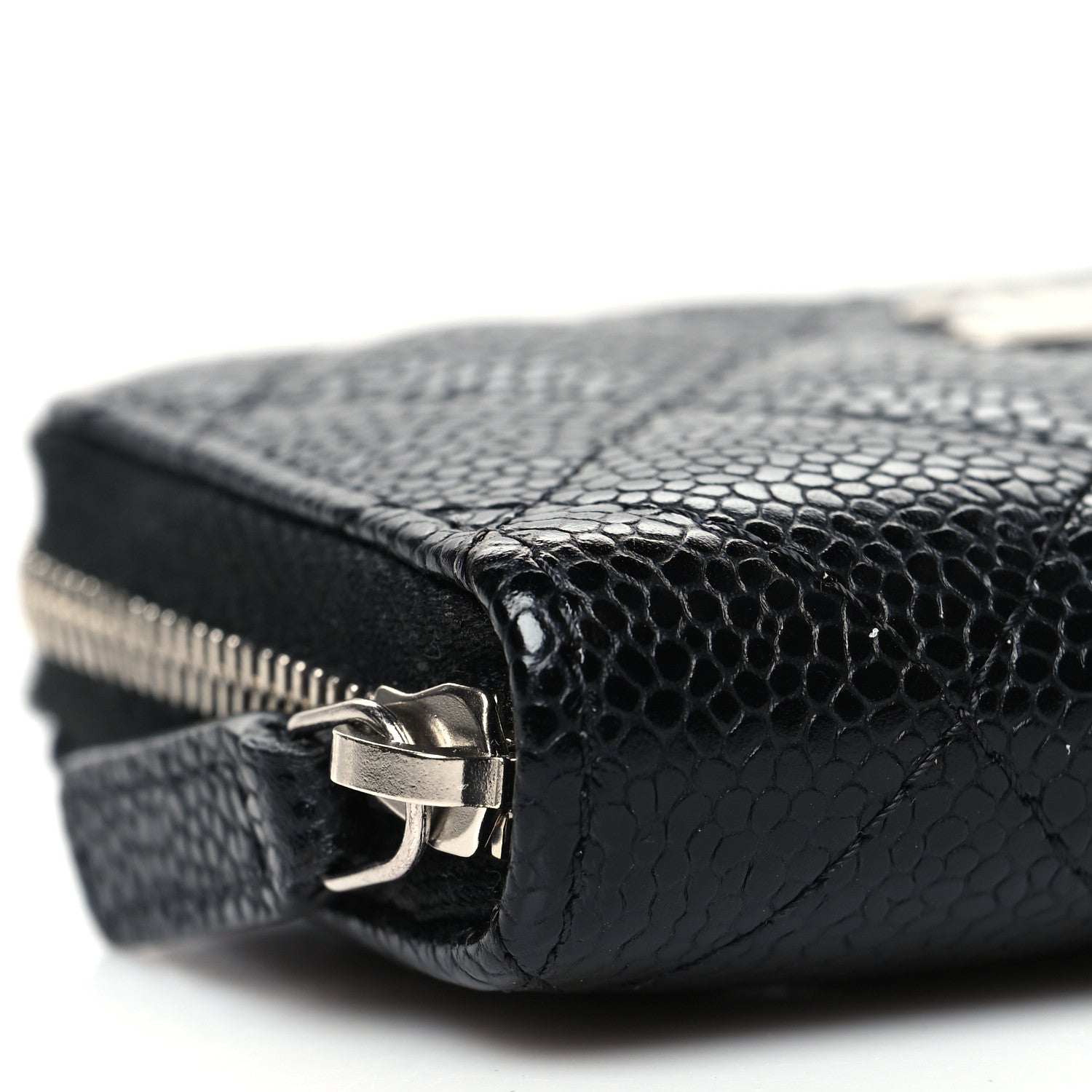 Chanel Caviar Quilted Zip Coin Purse Black 9 of 11