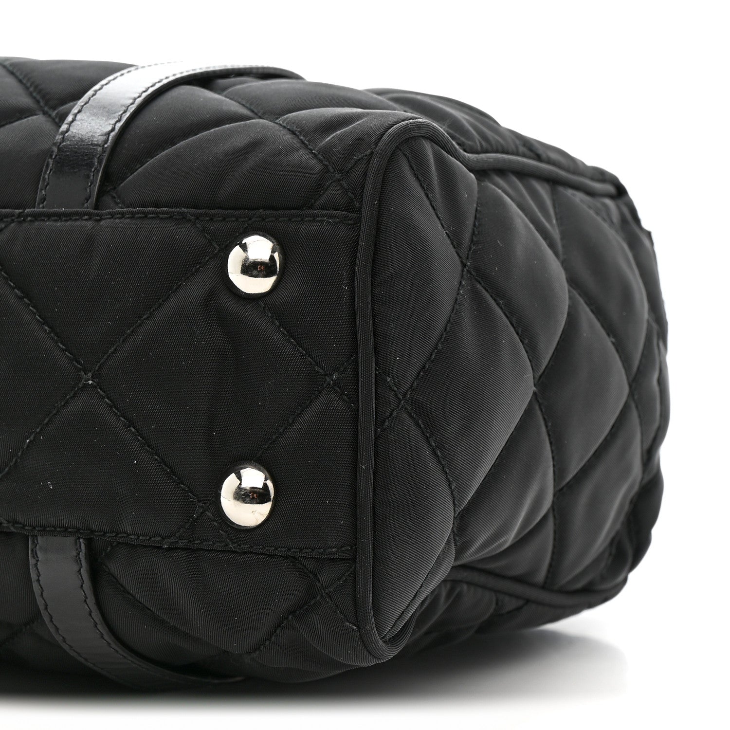 Prada Nylon Tessuto Quilted Chain Shoulder Bag Black 11 of 14