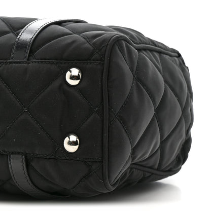 Prada Nylon Tessuto Quilted Chain Shoulder Bag Black 11 of 14