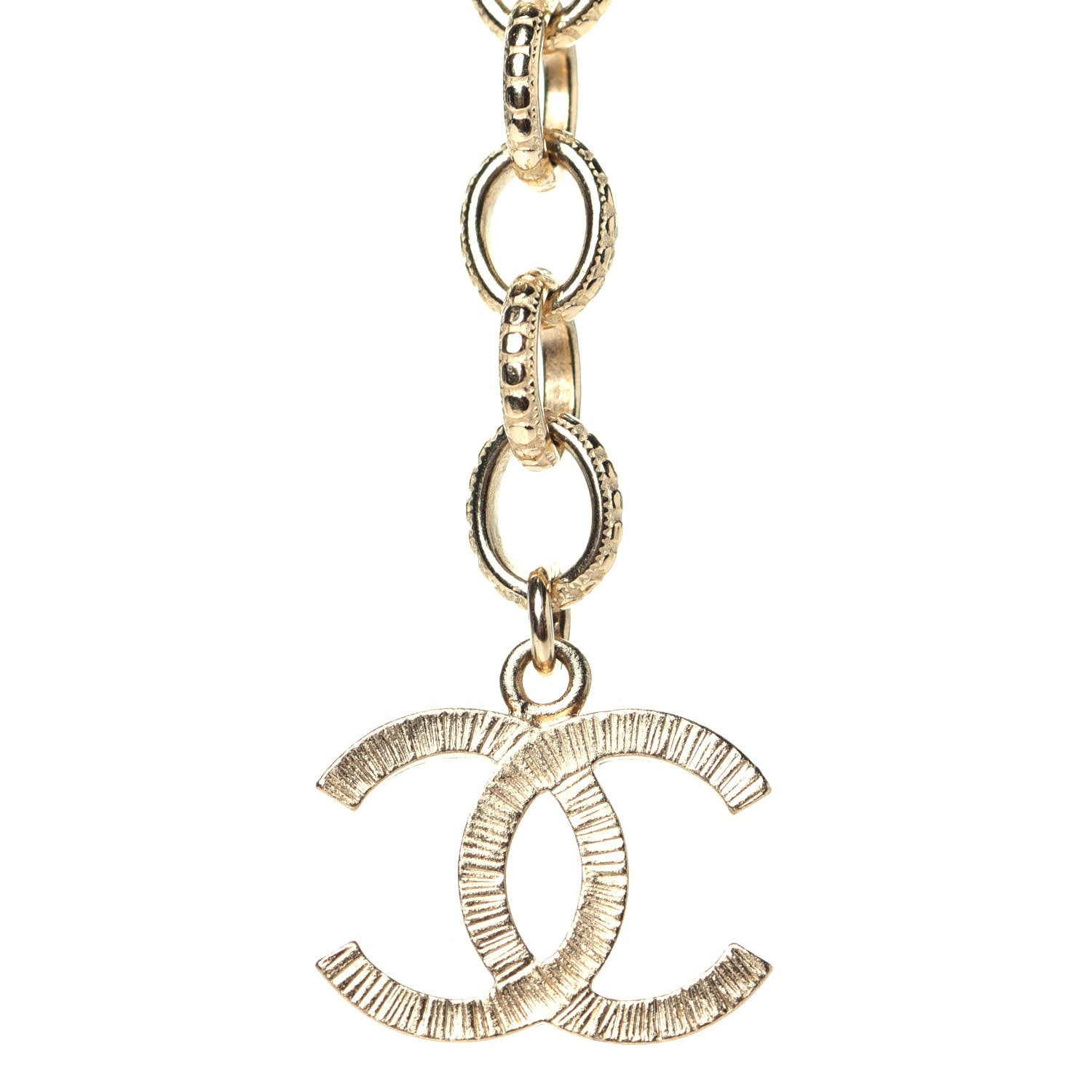 Chanel Calfskin Crystal Chain Camellia Belt 85 Black Gold 6 of 8