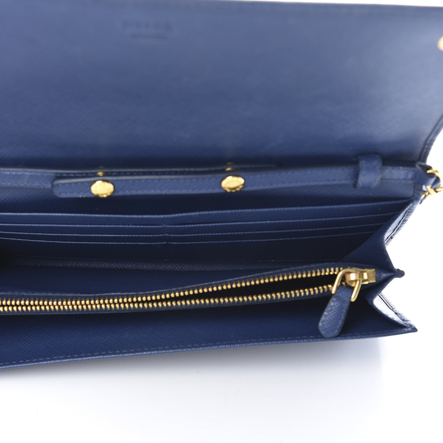 Saffiano Metal Oro Chain Wallet Bleuette