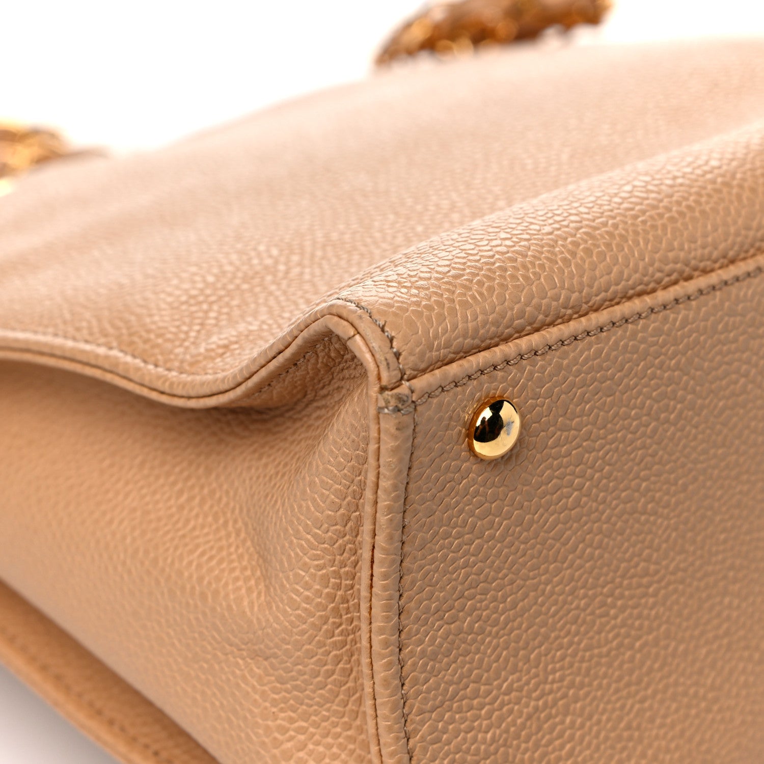 Chanel Caviar Flap Shoulder Bag Beige 15 of 31