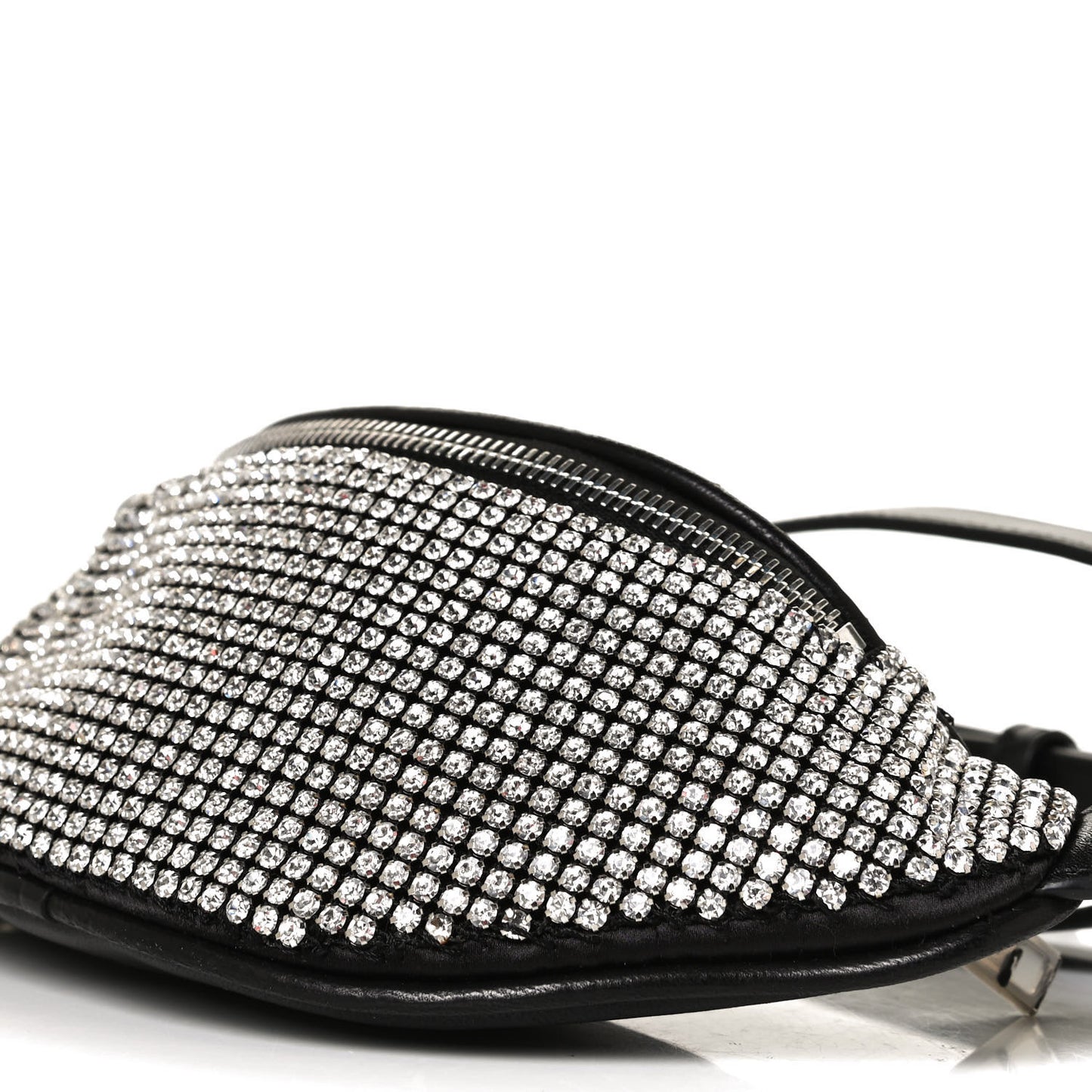 Rhinestone Mesh Mini Attica Belt Bag Black