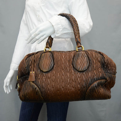 Prada Nappa Antic Chevron Bauletto 2 of 12