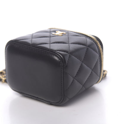 Chanel Lambskin Quilted Mini Pearl Crush Vanity Case With Chain Black 9 of 11