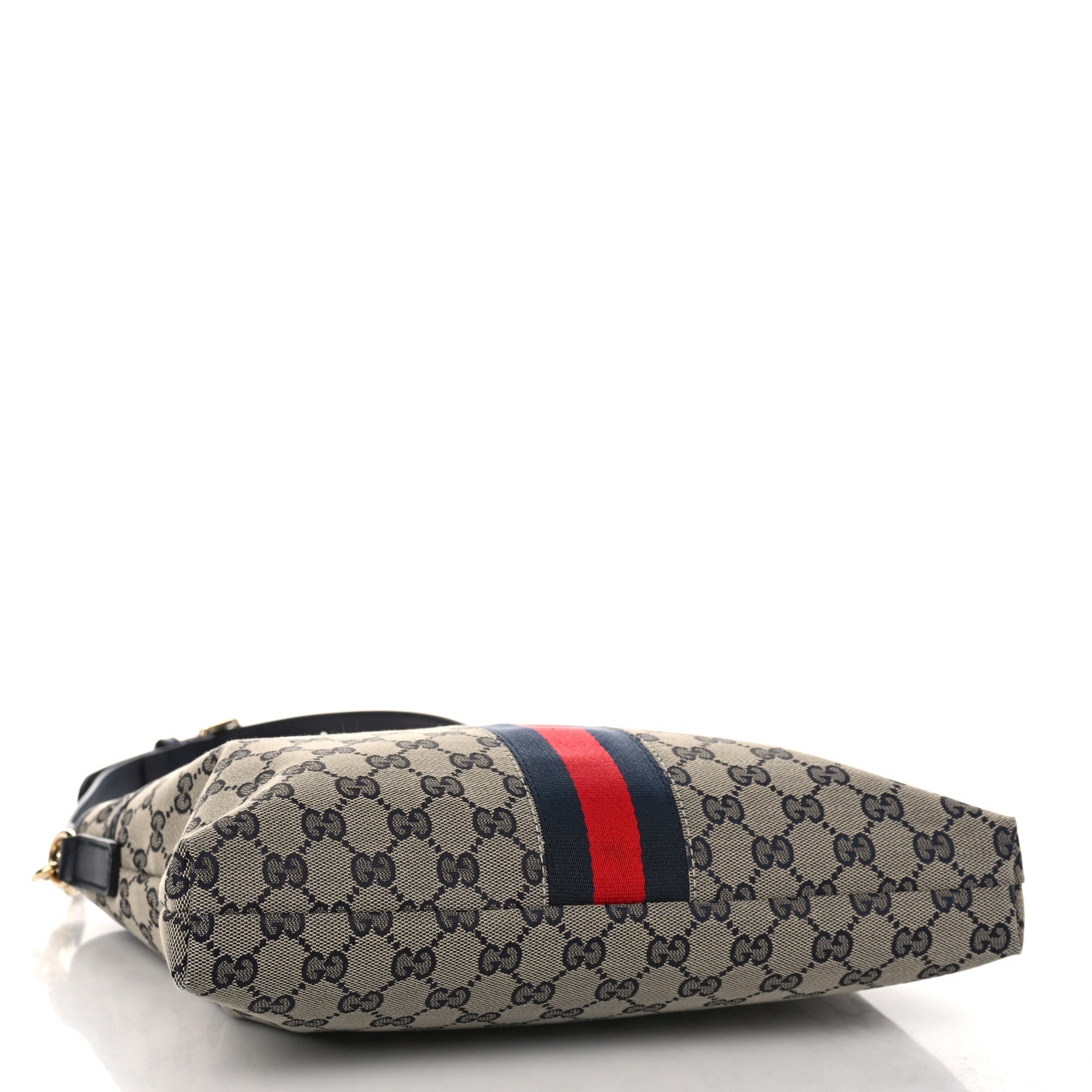 Gucci GG Supreme Monogram Web Flat Messenger Bag Navy 4 of 9