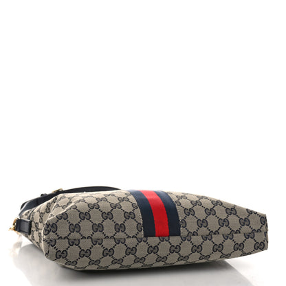 Gucci GG Supreme Monogram Web Flat Messenger Bag Navy 4 of 9