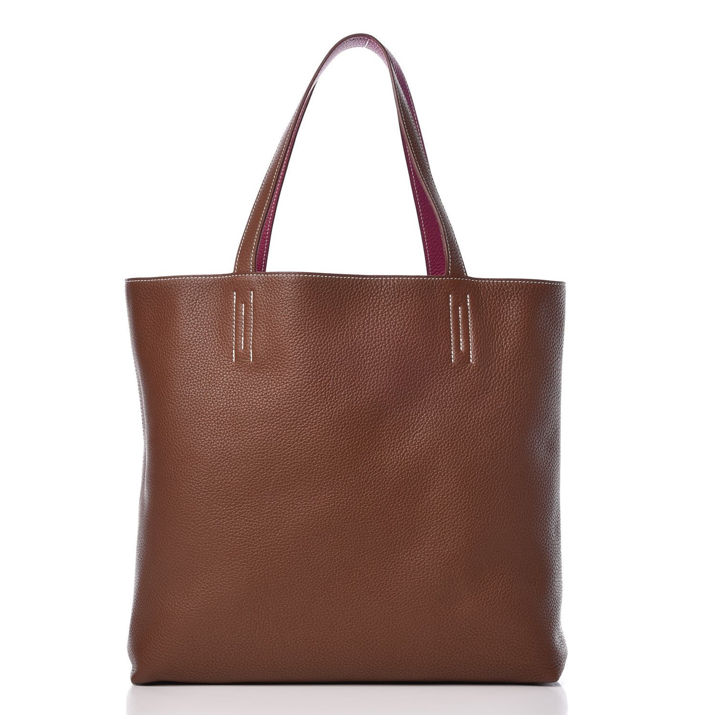 Taurillon Clemence Double Sens 36 Reversible Tote Marron Tosca