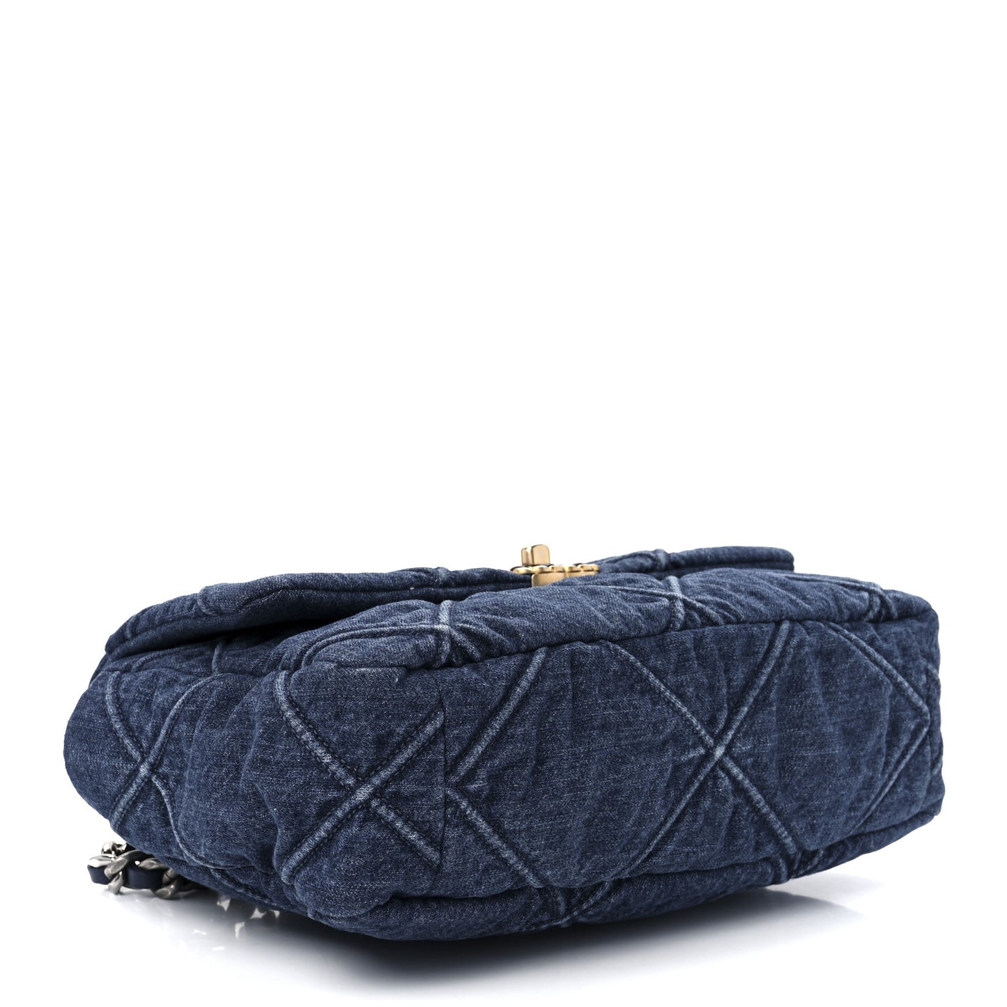 Denim Quilted Large Chanel 19 Flap Blue