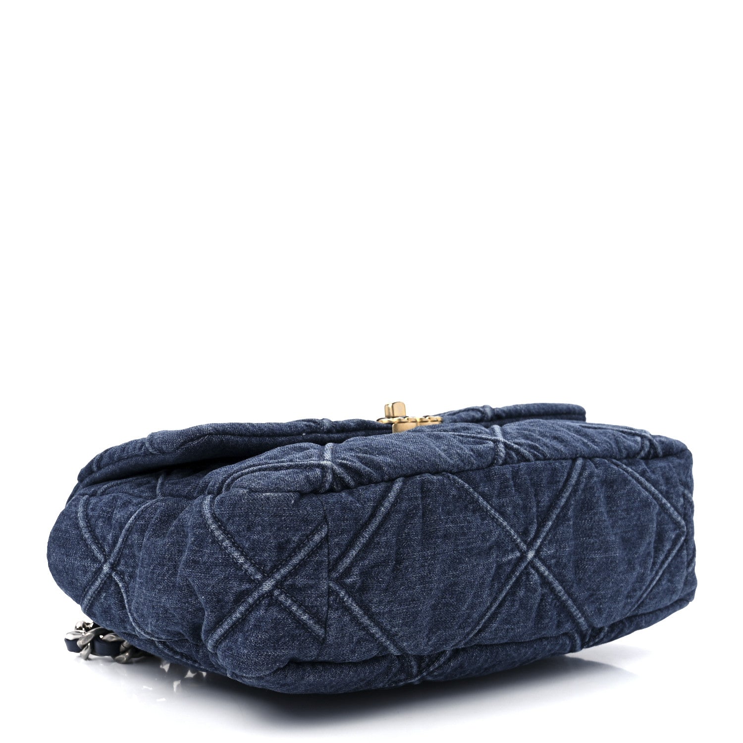 Chanel Denim Quilted Large Chanel 19 Flap Blue 17 of 21