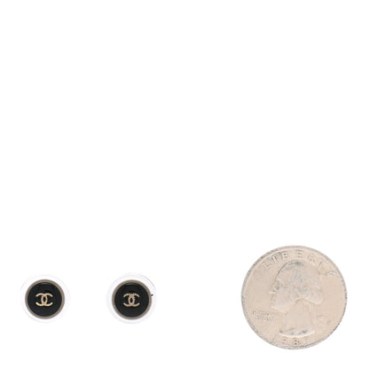 Chanel Resin Textured CC Button Earrings 2 of 5