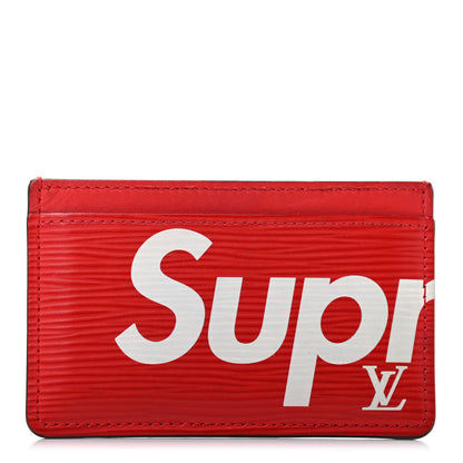 Louis Vuitton X SUPREME Epi Card Holder Red 1 of 13