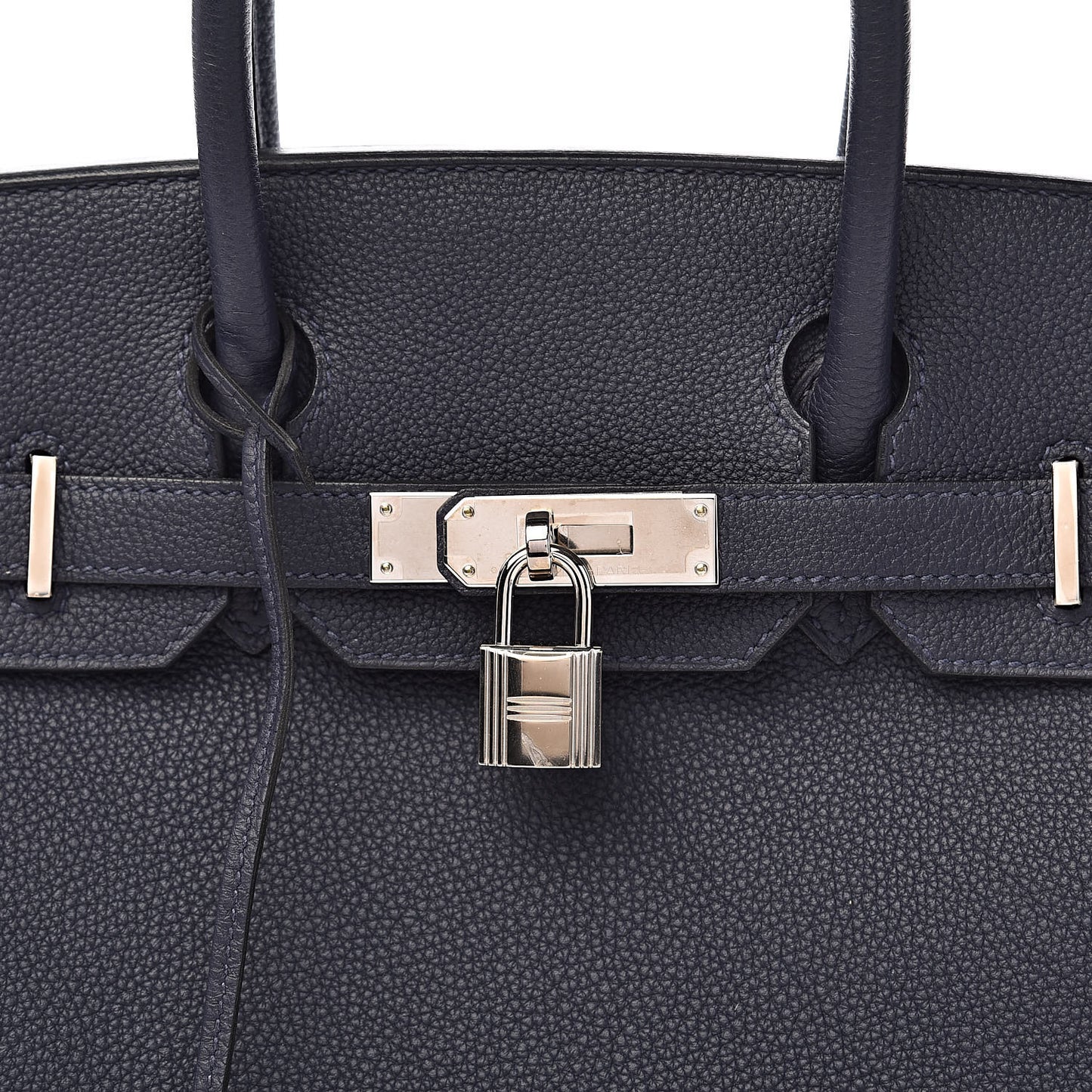 Togo Birkin Verso 30 Bleu Nuit Orange Poppy