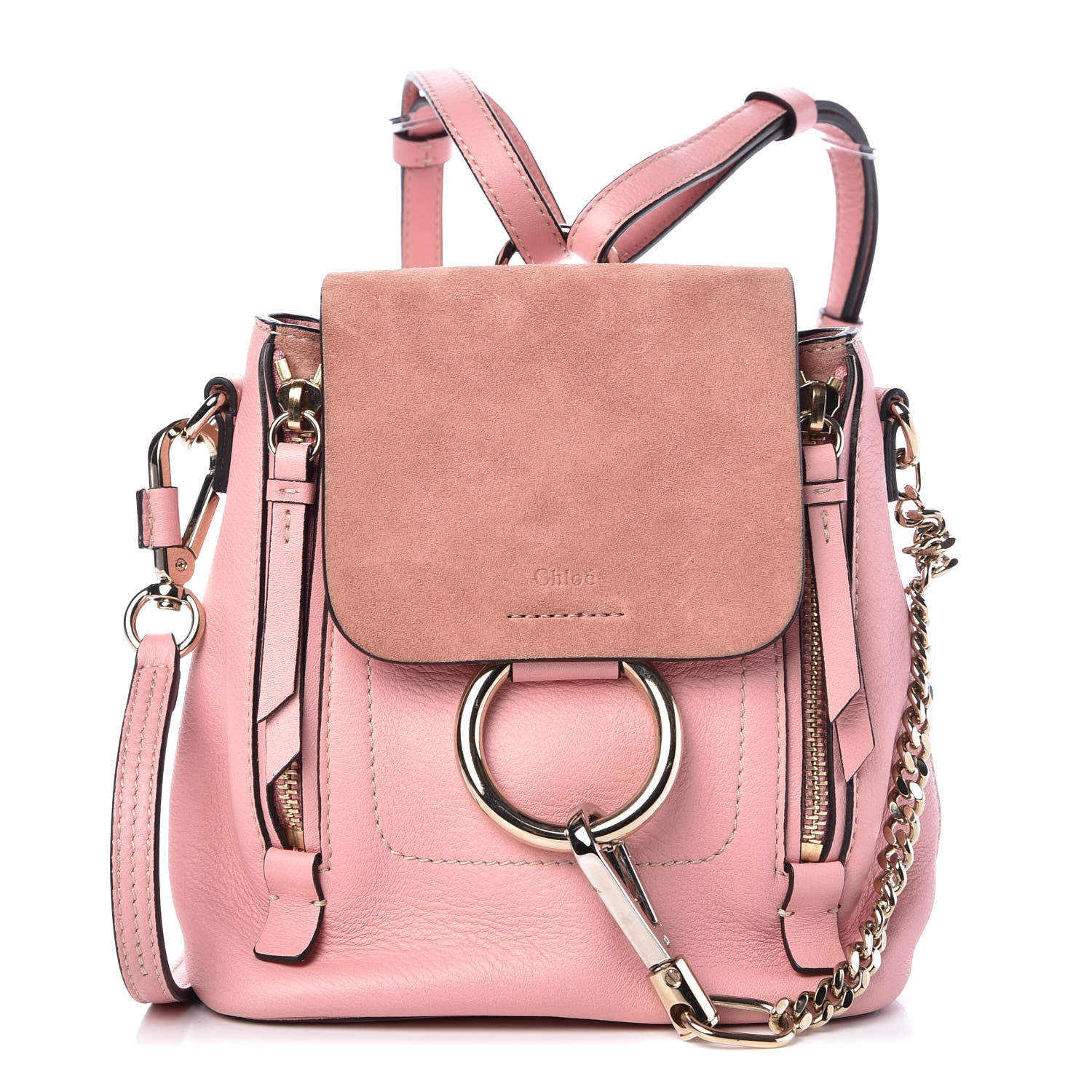 Chloe Suede Calfskin Mini Faye Backpack Washed Pink 1 of 10