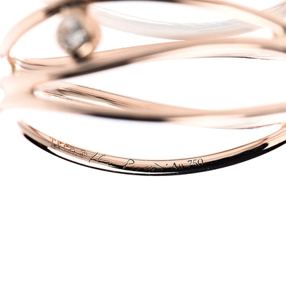 Tiffany 18K Rose Gold Diamond Elsa Peretti 3 Row Wave Ring 57 8 4 of 5