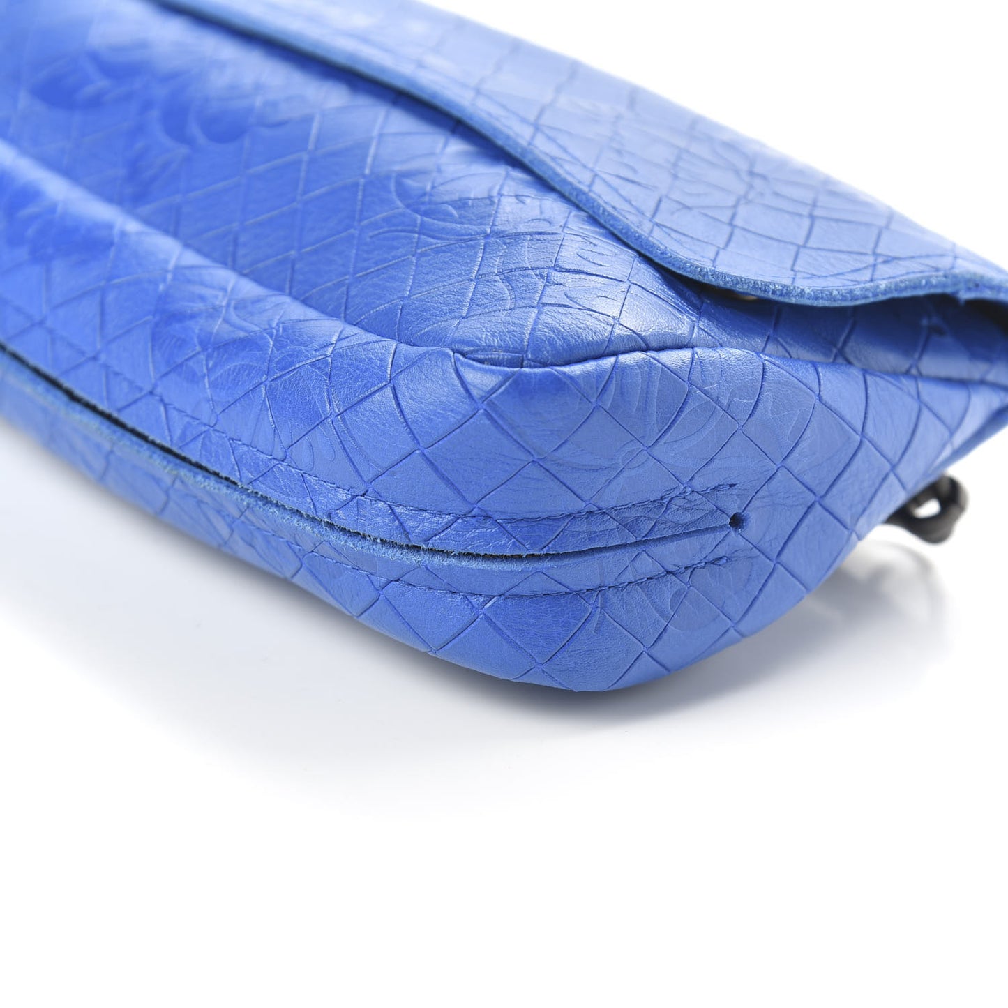 Calfskin Intrecciomirage Embossed Butterfly Small Chain Crossbody Signal Blue