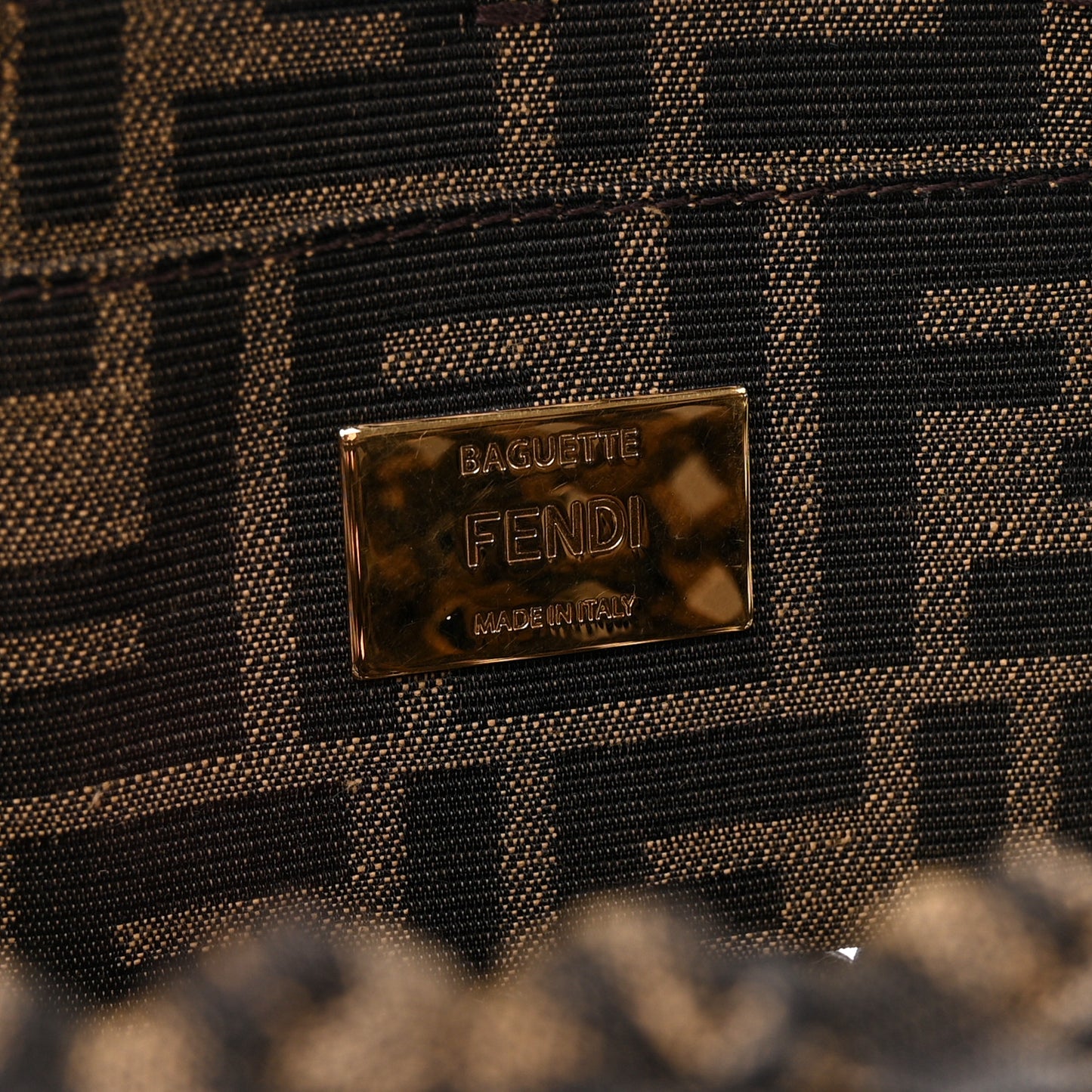 Fabric Jacquard FF 1974 Woven Knotted Mini Baguette Tobacco Moro