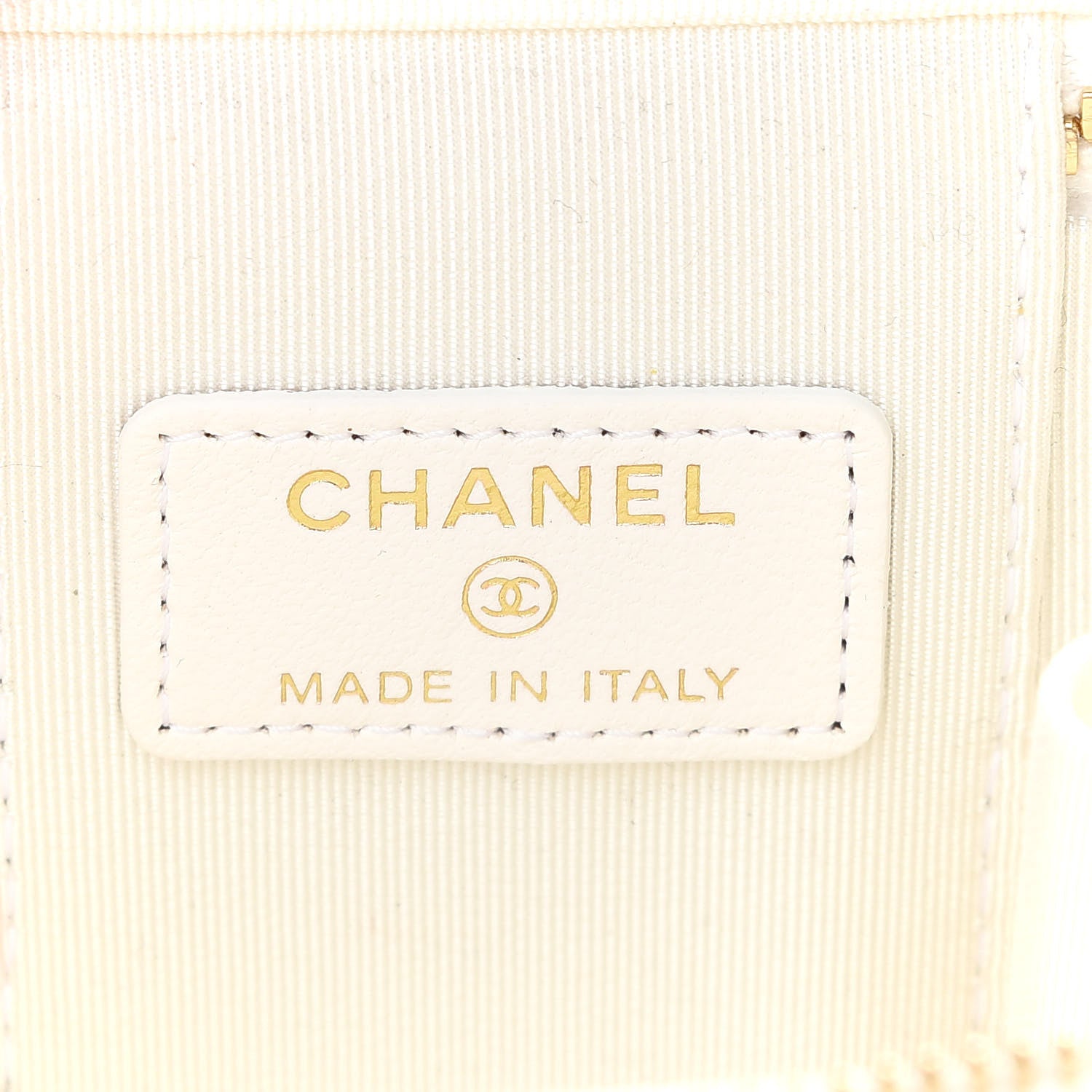 Chanel Lambskin Quilted Small Camellia Bow Vanity Case With Chain White 6 of 10