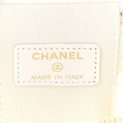 Chanel Lambskin Quilted Small Camellia Bow Vanity Case With Chain White 6 of 10