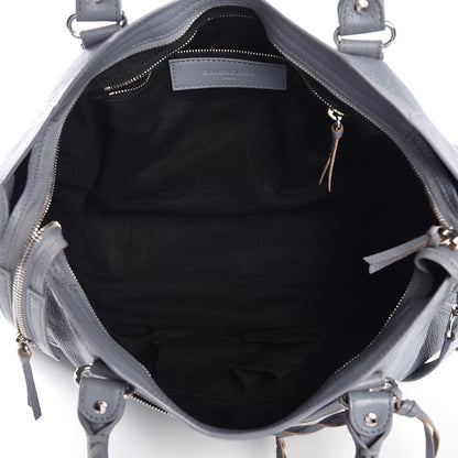 Louis Vuitton BALENCIAGA Chevre Silver Metallic Edge City Blue Acier 5 of 7