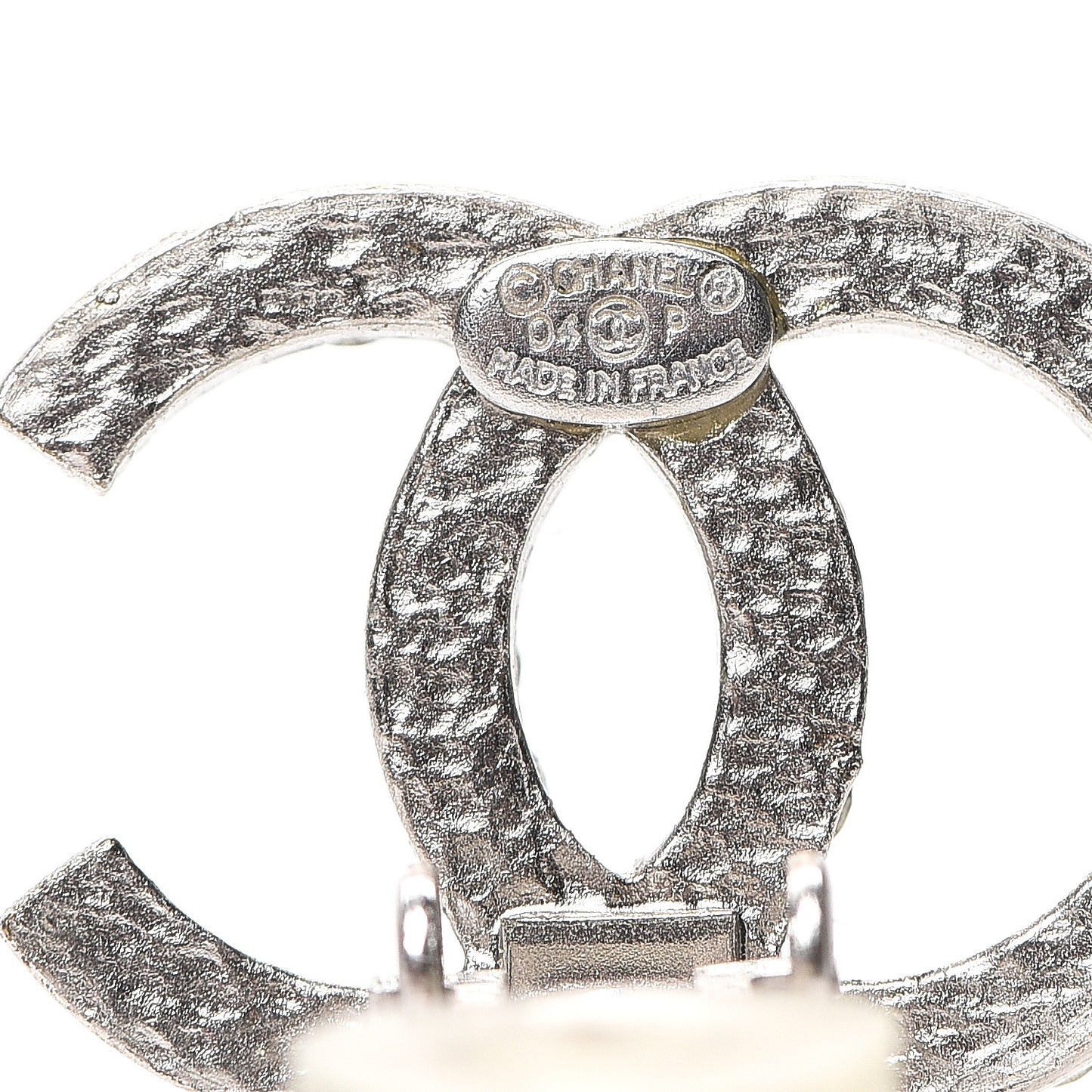 Crystal CC Clip On Earrings Silver