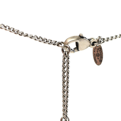 Chanel Ruthenium Pearl Chain CC Drop Necklace Silver 5 of 6