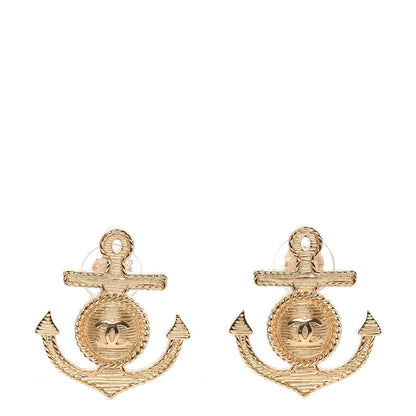 Chanel Metal Anchor CC Earrings Gold 1 of 5