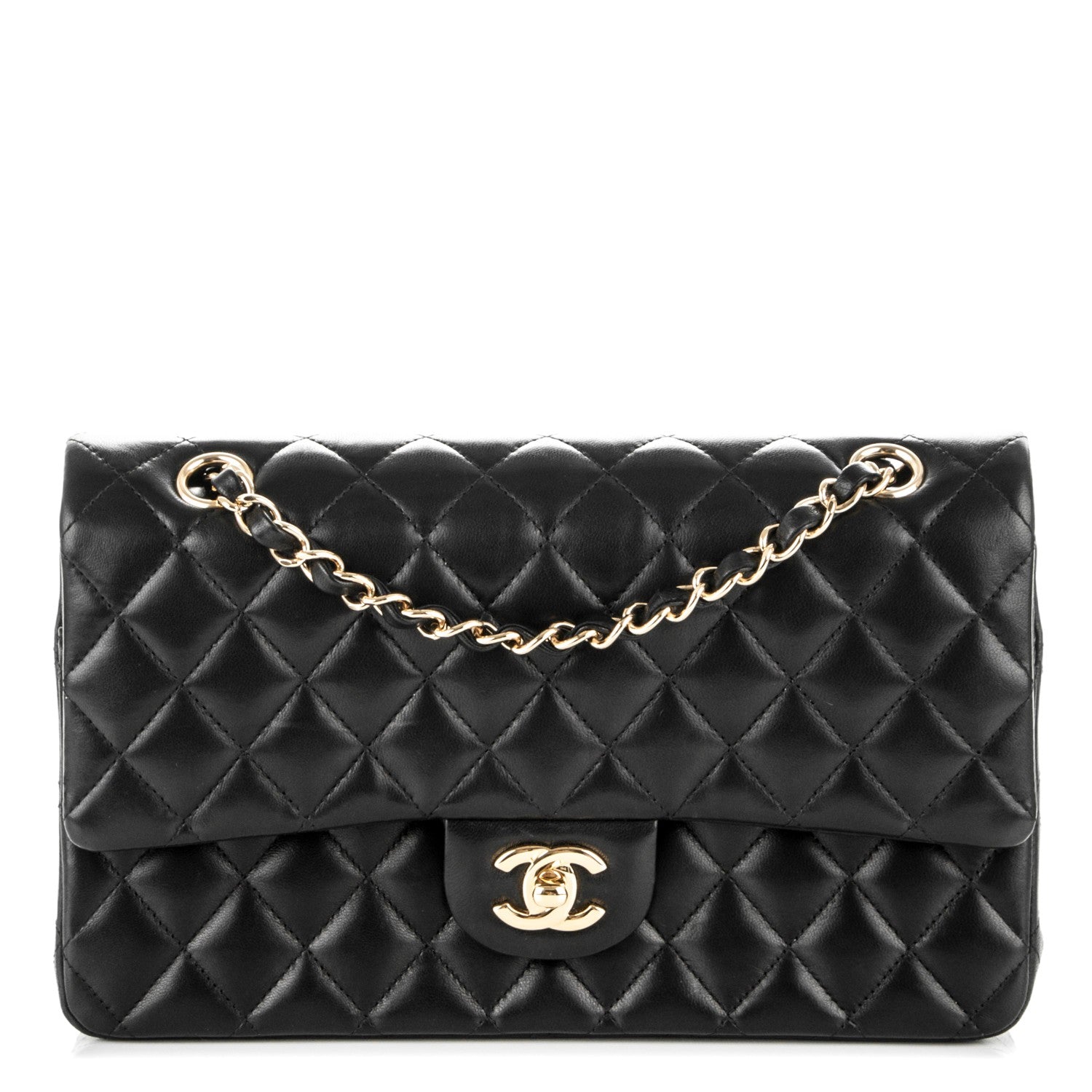 Chanel Lambskin Quilted Medium Double Flap Black 1 of 7