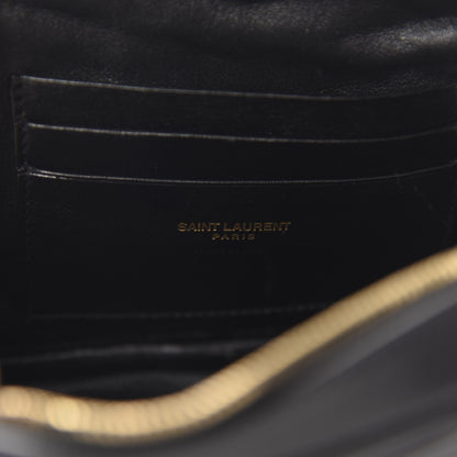 Saint Laurent Grain De Poudre Matelasse Monogram Mini Lou Camera Bag Black 8 of 10