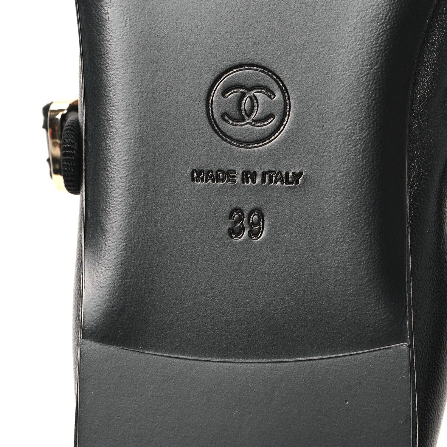 Chanel Lambskin Charm Mary Jane Flats 39 Black 7 of 11
