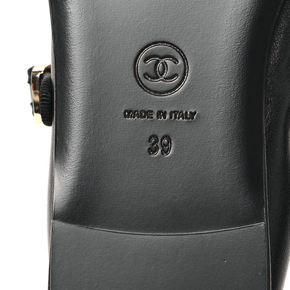 Chanel Lambskin Charm Mary Jane Flats 39 Black 7 of 11