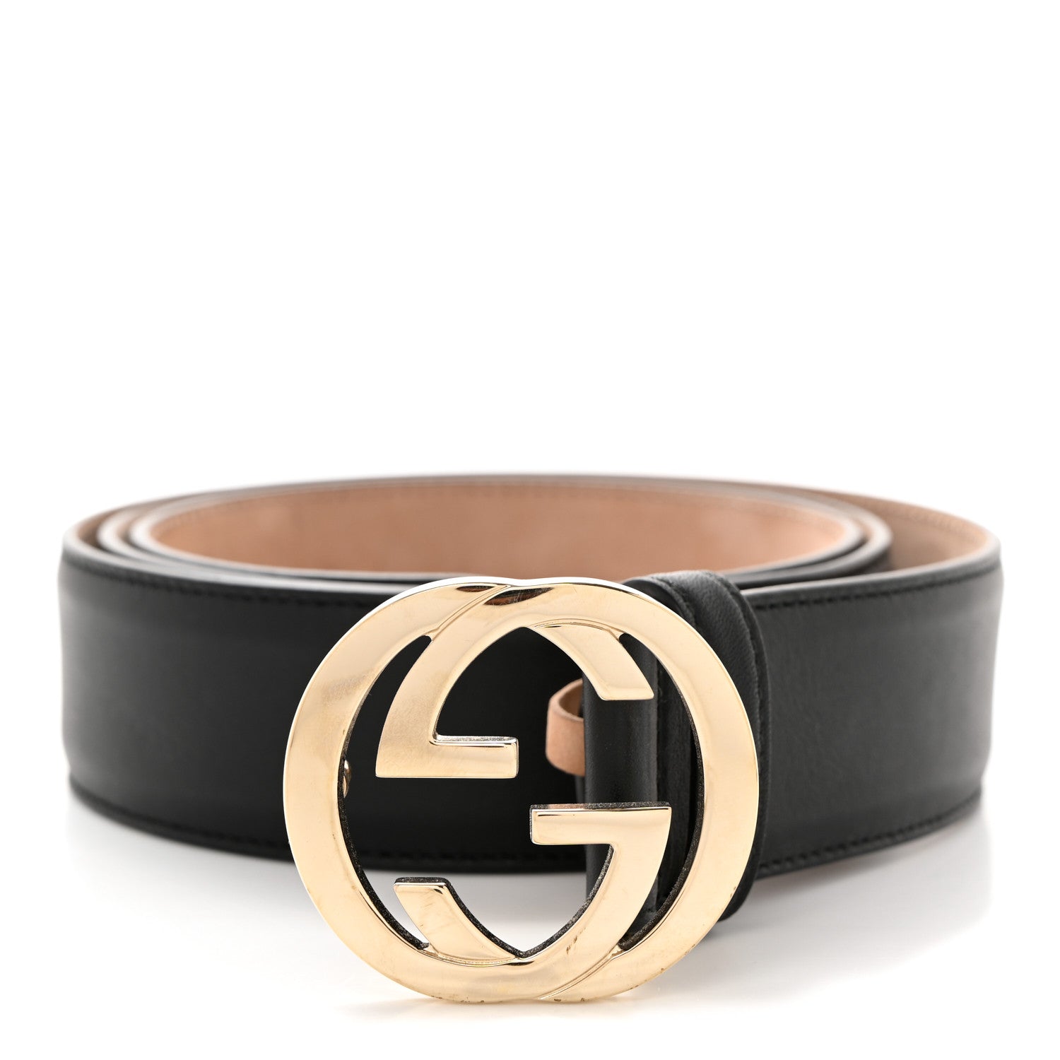 Gucci Calfskin Interlocking G 37mm Belt 95 38 Black 1 of 5